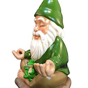 Zen Gnome – Tranquility and Peacefulness for Your Fairy Garden and Garden Gnomes by GlitZGlam. 9 Inches Tall Miniature Figurine