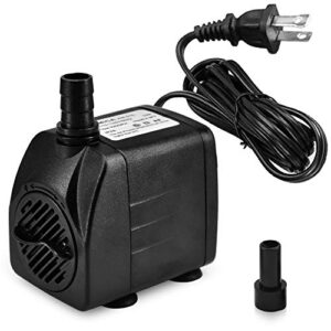 domica 220 gph ultra quiet fountain pump, small submersible pump ( 15w 800l/h ) for pond, water feature, aquariums, hydroponics, indoor or outdoor fountain