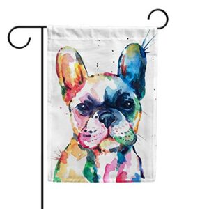 garden flag double sided durable yard flag, watercolor french bulldog fade resistant seasonal flags, suitable for outdoor home lawn patio porch decorative, 12×18 inch