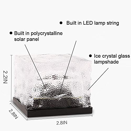 ASTRAEUS Solar Brick Light Solar Ice Light Ice Cube Lights Buried Light Paver for Garden Courtyard Pathway Patio Outdoor Decoration 4 Pack White （Upgraded Package）