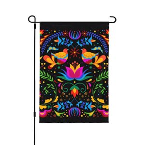 Pubnico Colorful Mexican with Flowers and Birds Flag, 12.5"X18" Garden Flag Yard Flag Vertical Double Sided for Banner Decorations Indoor & Outdoor