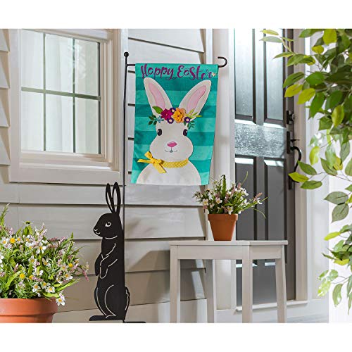 Evergreen Flag Beautiful Spring Easter Bunny Burlap Garden Flag - 13 x 18 Inches Fade and Weather Resistant Outdoor Decoration for Homes, Yards and Gardens