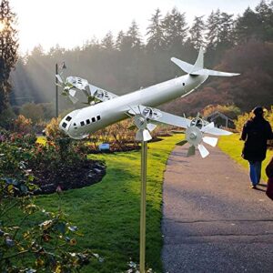magikey b-29 super fortress wind spinner 3d unique and magical metal windmill outdoor wind sculpture kinetic sculpture for yard/garden/decor decoration