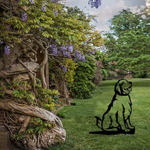 Adorable Dog Stake Decoration Yard Garden Outdoor Metal Art Dog Silhouette Decoration Steel Dogs Statue Adorable Ornament Gift (Golden Retriever)