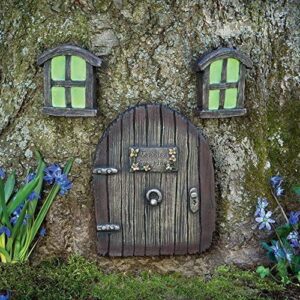 bits and pieces – miniature fairy garden glow in the dark fairies sleeping door and windows tree statues – tree hugger yard and garden sculptures fairy garden mystical gnome home