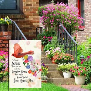 Eiyikof Cardinal Garden Flag Vertical Double Sided Farmhouse Burlap Yard Outdoor Decor 12.5x18 Inch-When you Believe Beyond What Your Eyes Can See Signs From Heaven Show up to Remind You that Love Never Dies