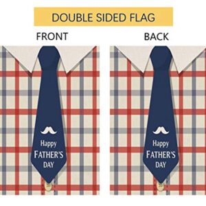 Father's Day Plaid Shirt Small Garden Flag Vertical Double Sided 12.5 x 18 Inch Work Hard Dad Burlap Yard Outdoor Decor