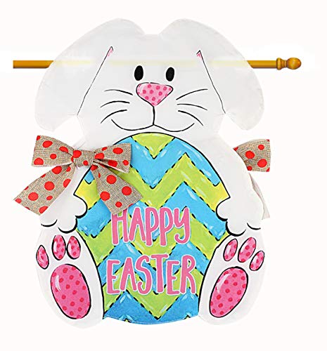 Spring Super Easter Bunny Eggs Garden Flag Welcome Home banner Double Sided Home decor Yard Garden Outdoor holiday Decorating 28" x 40"