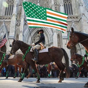 Probsin St Patricks Day Decorations Flag 3x5 Ft Banner Double Printed Irish Flag Holiday Shamrocks Clover Party Supplies Yard Signs Home Decor Funny Hanging Green Poster Welcome Photo Backdrop with Brass Grommets for Indoor Outdoor Garden Lawn Garage Hous