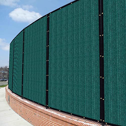 Tronssien Privacy Screen Fence 4 Ft x 50 Ft with Brass Buckle Heavy Duty Fencing Mesh Shade Net Cover for Wall Garden Yard Backyard (4 Ft X 50 Ft, Dark Green)