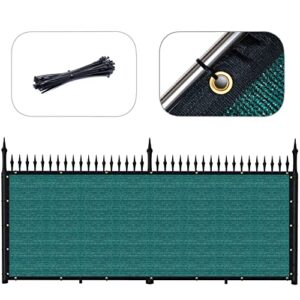 tronssien privacy screen fence 4 ft x 50 ft with brass buckle heavy duty fencing mesh shade net cover for wall garden yard backyard (4 ft x 50 ft, dark green)