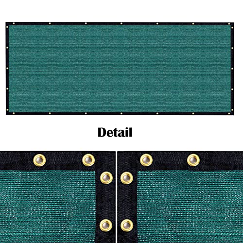 Tronssien Privacy Screen Fence 4 Ft x 50 Ft with Brass Buckle Heavy Duty Fencing Mesh Shade Net Cover for Wall Garden Yard Backyard (4 Ft X 50 Ft, Dark Green)