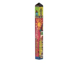 studio m family home art pole house rules outdoor decorative garden post, made in usa, 40 inches tall