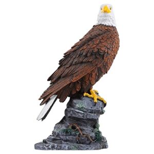 veemoon simulation eagle garden statue, eagle figure landscaping ornament, bald eagle on rock garden statue for home indoor outdoor garden courtyard lawn yard