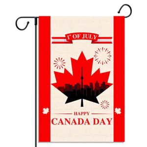 happy canada day garden flag 1st of july canadian national day holiday vertical double sized yard outdoor decoration