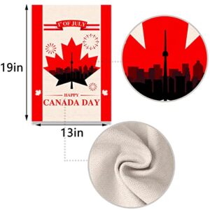 Happy Canada Day Garden Flag 1st of July Canadian National Day Holiday Vertical Double Sized Yard Outdoor Decoration