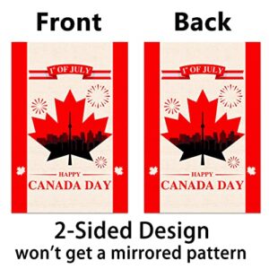 Happy Canada Day Garden Flag 1st of July Canadian National Day Holiday Vertical Double Sized Yard Outdoor Decoration