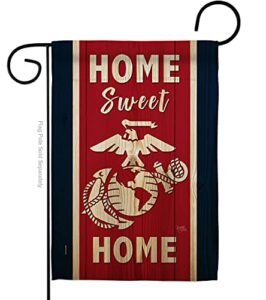 breeze decor home sweet marine corps garden flag armed forces usmc semper fi united state american military veteran retire official house decoration banner small yard gift double-sided, made in usa