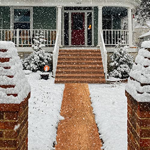 2 Pack No Slip Ice and Snow Carpet- 16 × 118 inches Natural Coconut Fiber Carpet Mat Walking Safety, Winter Walkway Carpet Runner for Front Door Hallway Stairs, Outdoor Patio Porch Garden