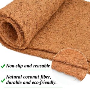 2 Pack No Slip Ice and Snow Carpet- 16 × 118 inches Natural Coconut Fiber Carpet Mat Walking Safety, Winter Walkway Carpet Runner for Front Door Hallway Stairs, Outdoor Patio Porch Garden