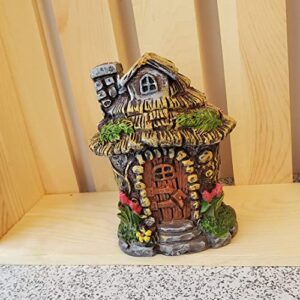 Fairy Garden Forest Figurine, Fairy House, Resin Miniature, 4"