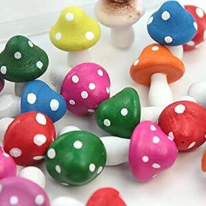 Meyer Imports Mini Wooden Mushroom Decoration (Pack of 6) - Miniature Mushrooms for Fairy Garden Art/Crafts/Dollhouse/Figurines Decor - Red