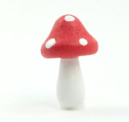 Meyer Imports Mini Wooden Mushroom Decoration (Pack of 6) - Miniature Mushrooms for Fairy Garden Art/Crafts/Dollhouse/Figurines Decor - Red