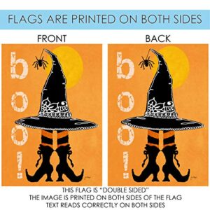 Toland Home Garden 28x40 Inch Double Sided House Flag Halloween Flag, Boo Boots Spooky Halloween Garden Flag For Outdoor Yard Flag Decoration