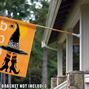 Toland Home Garden 28x40 Inch Double Sided House Flag Halloween Flag, Boo Boots Spooky Halloween Garden Flag For Outdoor Yard Flag Decoration