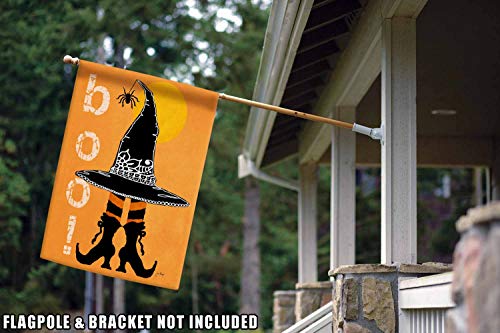 Toland Home Garden 28x40 Inch Double Sided House Flag Halloween Flag, Boo Boots Spooky Halloween Garden Flag For Outdoor Yard Flag Decoration