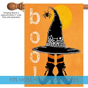 Toland Home Garden 28x40 Inch Double Sided House Flag Halloween Flag, Boo Boots Spooky Halloween Garden Flag For Outdoor Yard Flag Decoration