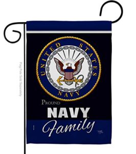 navy proudly family garden flag armed forces usn seabee united state american military veteran retire official small decorative gift yard house banner double-sided made in usa 13 x 18.5