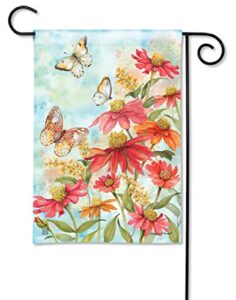 breezeart – summer zinnias decorative garden flag 12×18 inch – premium quality solarsilk – made in the usa by studio-m