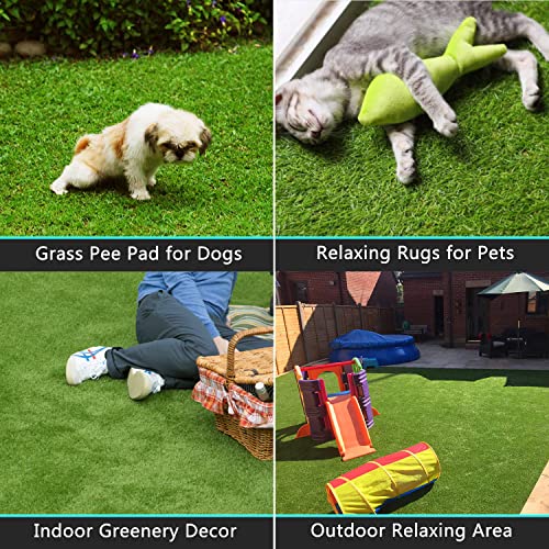 Falflor Artificial Grass Turf 2.3FTx3.3FT Realsitic Synthetic Grass Rug Fake Grass Turf Doormat Grass Pet Pads for Dogs Indoor Outdoor Grass Rug for Patio Balcony Garden Deck