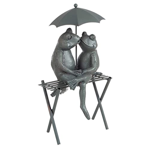 Pure Garden Frog Couple Lawn and Garden Décor, Bronze