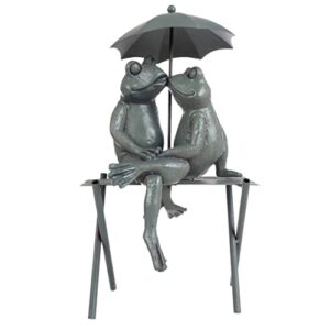 Pure Garden Frog Couple Lawn and Garden Décor, Bronze