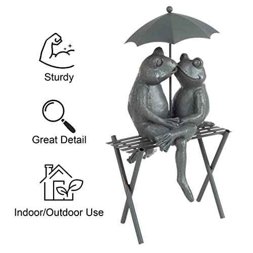 Pure Garden Frog Couple Lawn and Garden Décor, Bronze