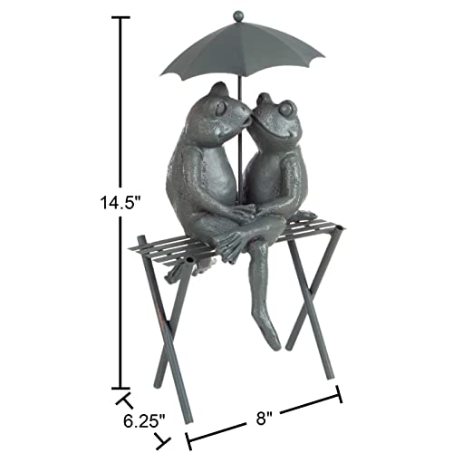 Pure Garden Frog Couple Lawn and Garden Décor, Bronze