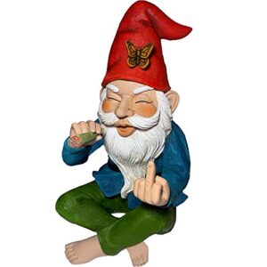 mood lab garden gnome – relaxed gnome – 9.6 inch tall statue lawn garden figurine – for outdoor or house decor