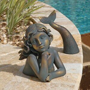 Design Toscano QL30330 Merissa Siren of The Sea Mermaid Garden Statue, Faux Verdigris Finish