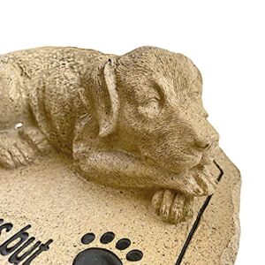 Lily's Home Weather Resistant Outdoor Memorial Garden Headstone with Dog Figurine