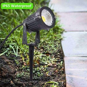 Romwish Landscape Spotlights, Outdoor Landscape Lighting for Yard, 3000K Warm White Landscaping Lights with Stake, 5W IP65 Waterproof Flag Spotlight for House Garden Lawn Decorative (6 Pack)