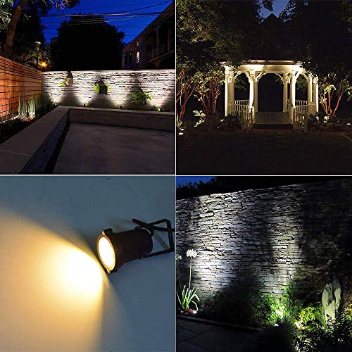 Romwish Landscape Spotlights, Outdoor Landscape Lighting for Yard, 3000K Warm White Landscaping Lights with Stake, 5W IP65 Waterproof Flag Spotlight for House Garden Lawn Decorative (6 Pack)