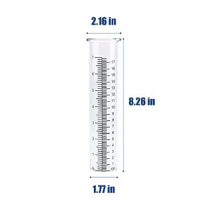 QMET 7" Capacity Rain Gauge Glass Replacement Tube for Yard Garden Outdoor Home