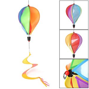 Syhonic 3Pcs Rainbow Windsock Hot Air Balloons Wind Spinner - Outdoor Whirligig Toy Garden Lwan Yard Home Decoration Ornament - Colorful Kinetic Hanging Decoration