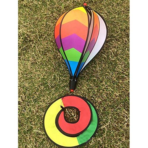 Syhonic 3Pcs Rainbow Windsock Hot Air Balloons Wind Spinner - Outdoor Whirligig Toy Garden Lwan Yard Home Decoration Ornament - Colorful Kinetic Hanging Decoration