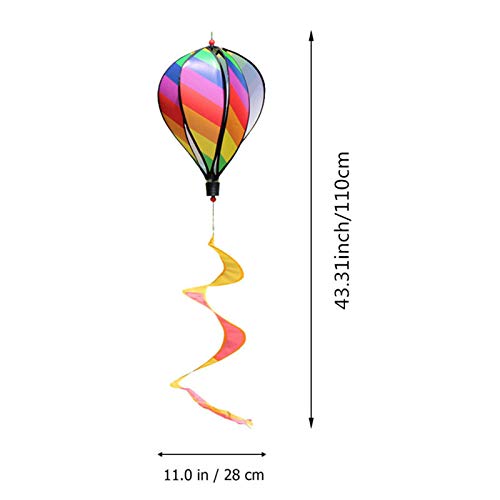 Syhonic 3Pcs Rainbow Windsock Hot Air Balloons Wind Spinner - Outdoor Whirligig Toy Garden Lwan Yard Home Decoration Ornament - Colorful Kinetic Hanging Decoration