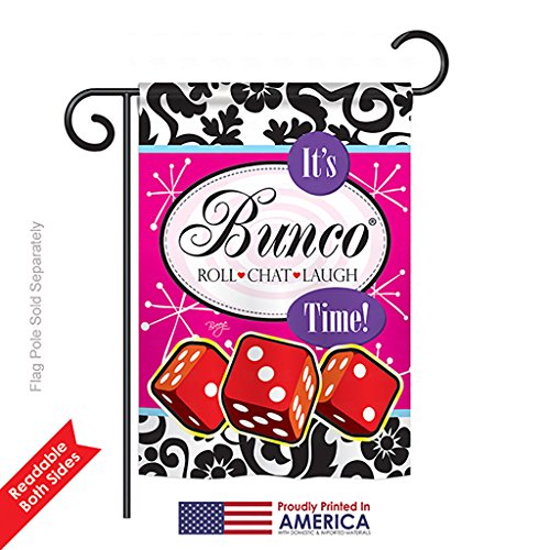 Breeze Decor G165098 It's Bunco Time Interests-Everyday Hobbies Decorative Vertical Garden Flag, 13" x 18.5", Multi-Color