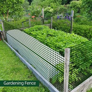 Ohuhu Garden Fence Animal Barrier, 4' x 100' Reusable Netting Plastic Safety Fence Roll, Temporary Pool Fence Snow Fence Economy Construction Fencing Poultry Fence for Deer, Rabbits, Chicken, Dogs