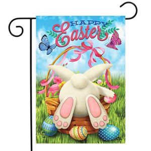 briarwood lane easter egg hunt garden flag bunny basket humor 12.5″ x 18″